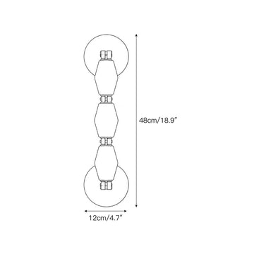 Pillar Diamond Alabaster Wall Sconce – detail 3 — Dimension drawings 1