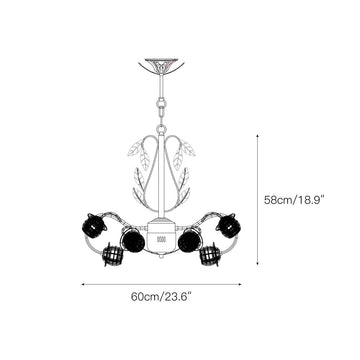 Pink Tulip Chandelier – detail 3 — Dimension drawings 1