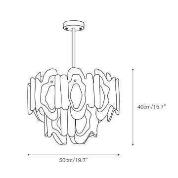 Poliedro Murano Glass Chandelier – detail 3 — Dimension drawings 1