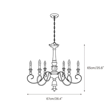 Poppe Wooden Chandelier – detail 3 — Dimension drawings 1