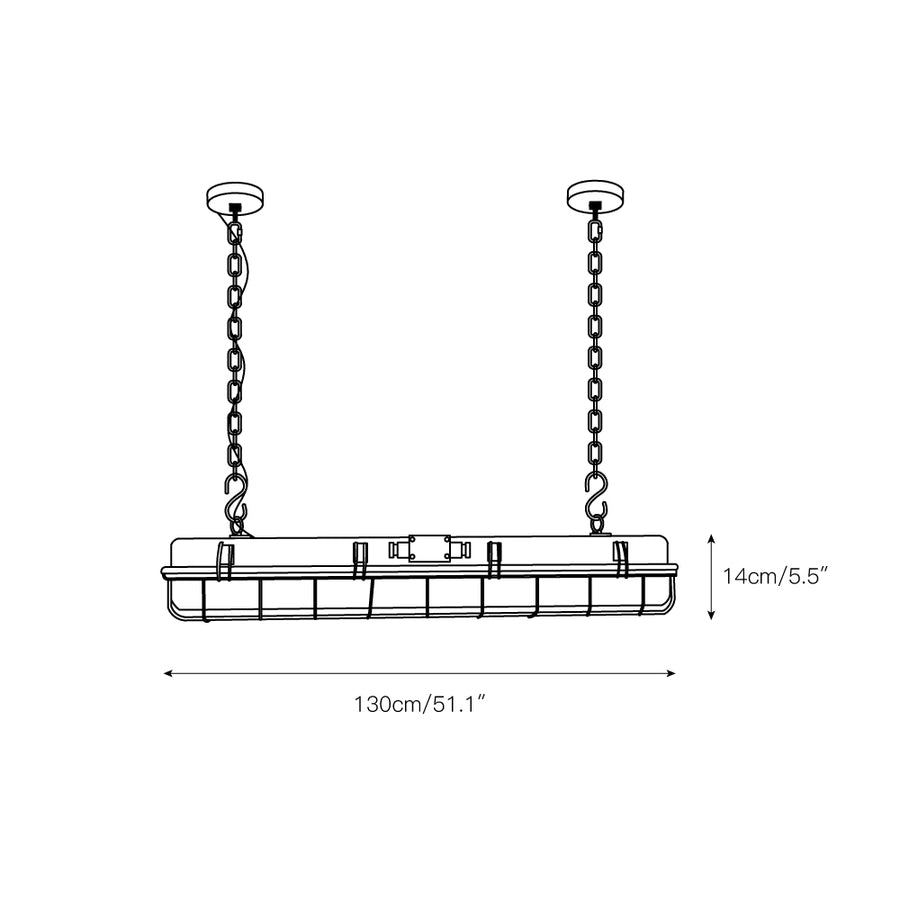 Porringer Linear Industrial Pendant Lamp – detail 4 — Dimension drawings 2