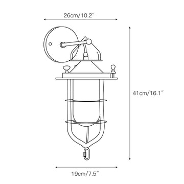 Port Classic Wall Lamp – detail 3 — Dimension drawings 1