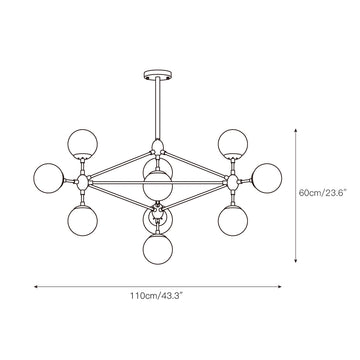 Orion Geometric Chandelier – detail 4 — Dimension drawings 2