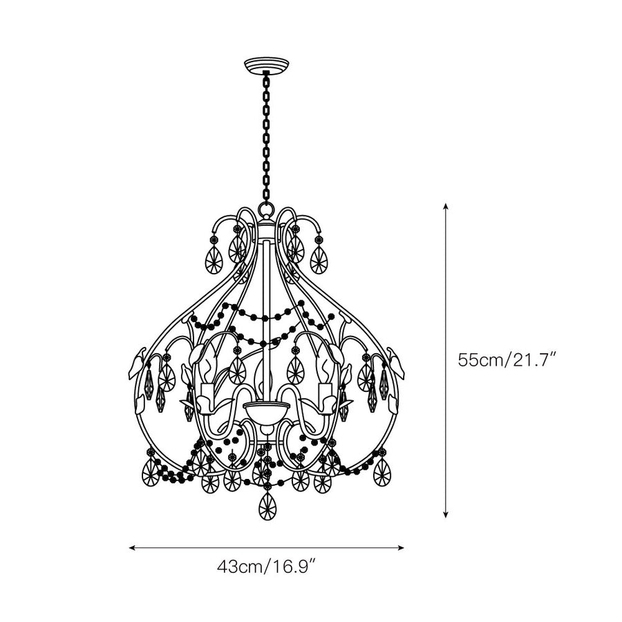 Provencal Blanc Chandelier – detail 3 — Dimension drawings 1
