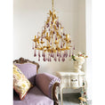 Load image into Gallery viewer, Purple Glass Birdcage Chandelier