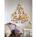 Load image into Gallery viewer, Purple Glass Birdcage Chandelier