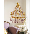 Load image into Gallery viewer, Purple Glass Birdcage Chandelier