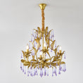 Load image into Gallery viewer, Purple Glass Birdcage Chandelier