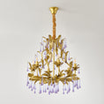 Load image into Gallery viewer, Purple Glass Birdcage Chandelier