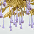 Load image into Gallery viewer, Purple Glass Birdcage Chandelier