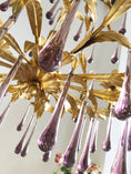 Load image into Gallery viewer, Purple Glass Birdcage Chandelier