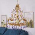 Load image into Gallery viewer, Purple Glass Birdcage Chandelier