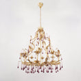 Load image into Gallery viewer, Purple Glass Birdcage Chandelier
