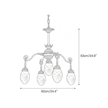 Quezal Chandelier – detail 3 — Dimension drawings 1