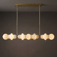 Bild in Galerie-Betrachter laden, Belmont Brass Alabaster Linear Chandelier