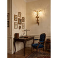 Load image into Gallery viewer, Brass Palm Leaf Crystal Wall Sconce