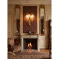 Load image into Gallery viewer, Brass Palm Leaf Crystal Wall Sconce