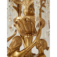 Load image into Gallery viewer, Brass Palm Leaf Crystal Wall Sconce