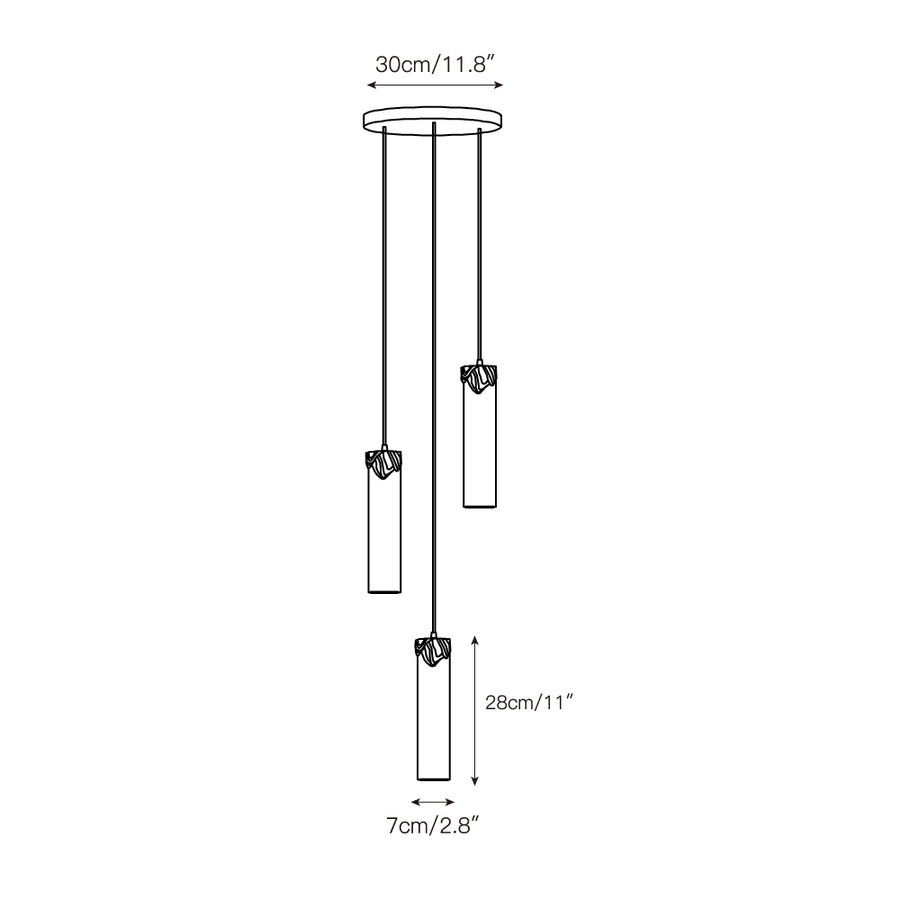 Dansani Lyra Alabaster Chandelier – detail 4 — Dimension drawings 2