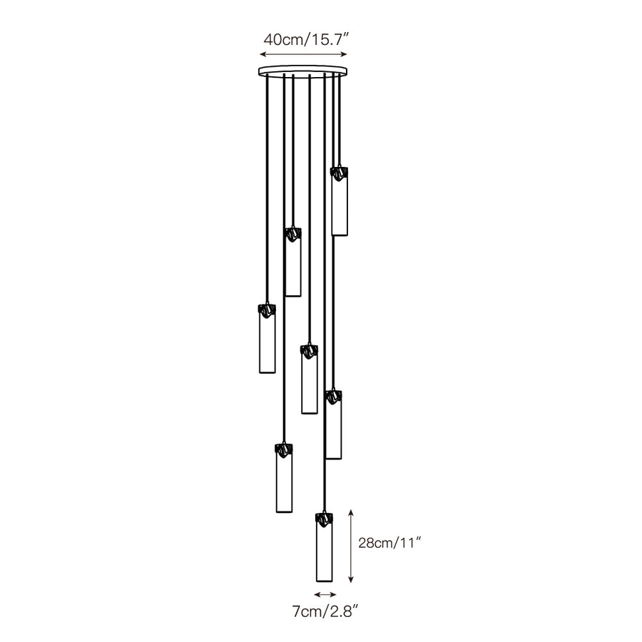 Dansani Lyra Alabaster Chandelier – detail 6 — Dimension drawings 4