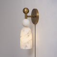 Load image into Gallery viewer, Flume Alabaster Plug-in Wall Sconce