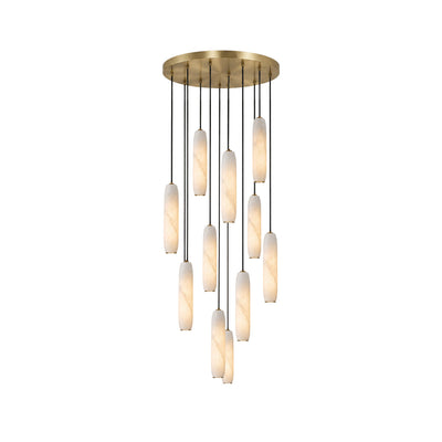 Lampadario in alabastro Flute