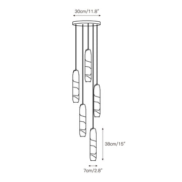 Flute Alabaster Chandelier – detail 6 — Dimension drawings 4