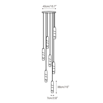 Flute Alabaster Chandelier – detail 7 — Dimension drawings 5