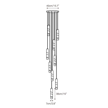 Flute Alabaster Chandelier – detail 8 — Dimension drawings 6