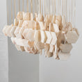 Load image into Gallery viewer, Hexagon Alabaster Tiered Rain Chandelier