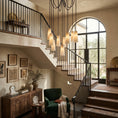 Bild in Galerie-Betrachter laden, Industrial Cascade Chain Alabaster Chandelier