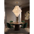Load image into Gallery viewer, Multi-Tiered Pyramid-Shaped Alabaster Chandelier