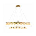 Charger l'image dans la visionneuse de la galerie, Orlienne Double Ring Alabaster Chandelier
