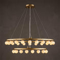 Charger l'image dans la visionneuse de la galerie, Orlienne Double Ring Alabaster Chandelier