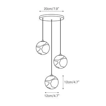 Savina Alabaster Chandelier – detail 3 — Dimension drawings 1