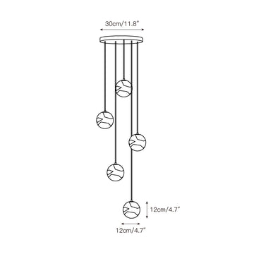 Savina Alabaster Chandelier – detail 4 — Dimension drawings 2
