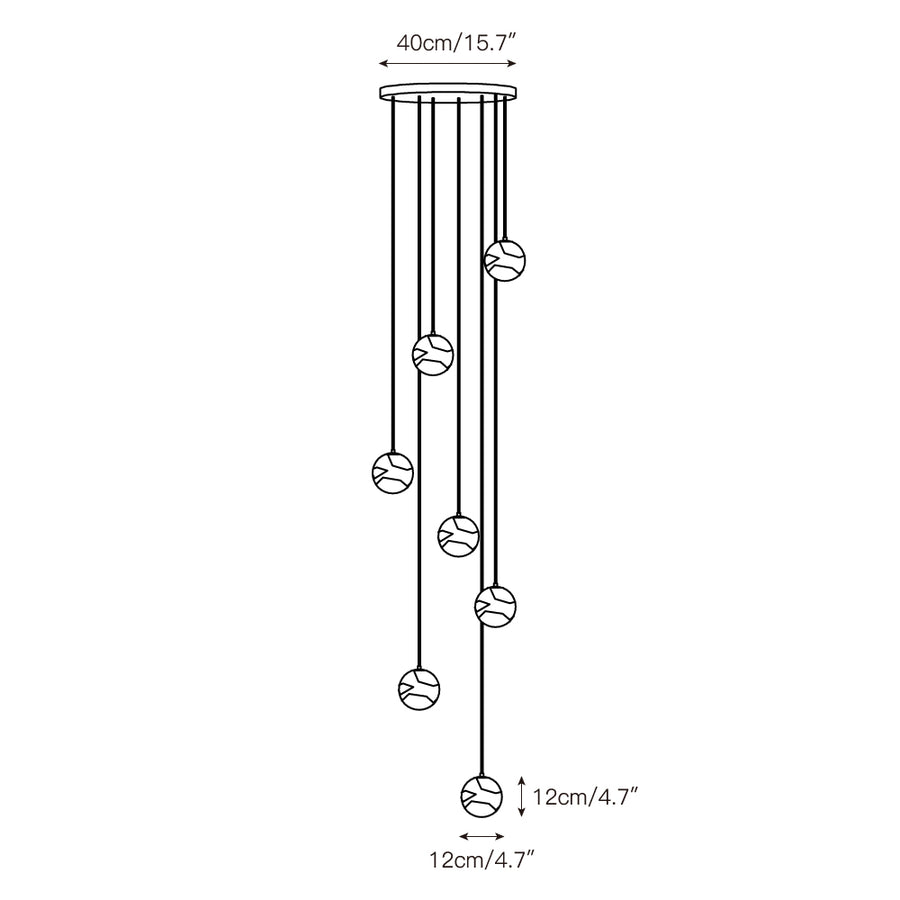 Savina Alabaster Chandelier – detail 5 — Dimension drawings 3