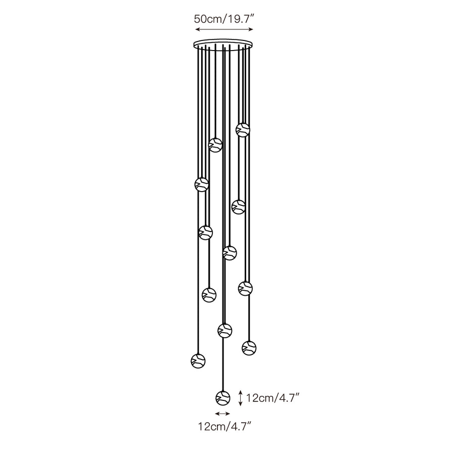 Savina Alabaster Chandelier – detail 7 — Dimension drawings 5