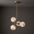 Laad afbeelding in galerij, Veer albast hanglamp