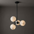 Laad afbeelding in galerij, Veer albast hanglamp