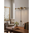 Charger l'image dans la visionneuse de la galerie, Halophane Brass Plug-in Wall Sconce