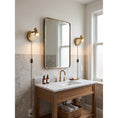 Charger l'image dans la visionneuse de la galerie, Halophane Brass Plug-in Wall Sconce