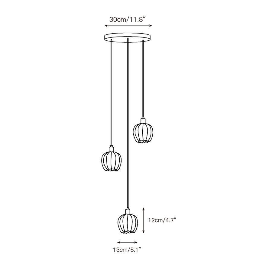 Lilin Alabaster Chandelier – detail 5 — Dimension drawings 2