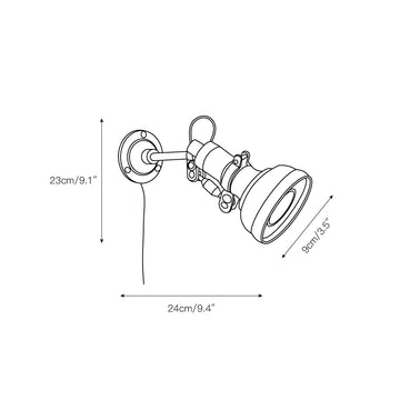 Ralph Rocker Arm Plug-in Wall Lamp – detail 3 — Dimension drawings 1