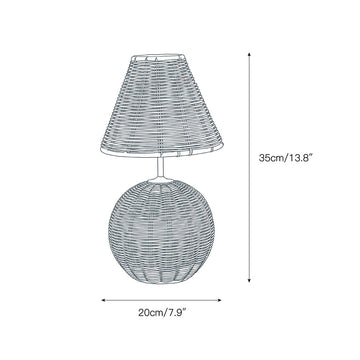 Rattan Ball Table Lamp – detail 3 — Dimension drawings 1