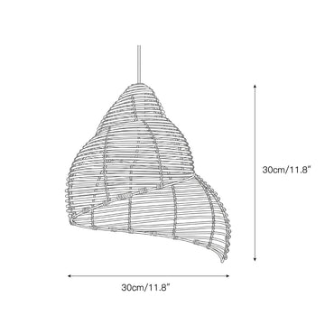 Rattan Spiral Shell Pendant Lamp – detail 3 — Dimension drawings 1