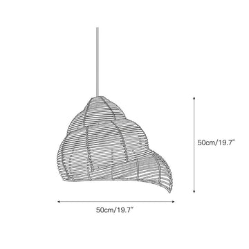 Rattan Spiral Shell Pendant Lamp – detail 4 — Dimension drawings 2