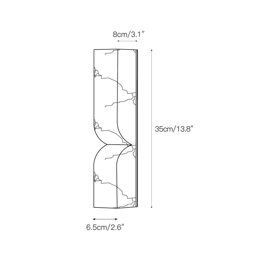 Rectangular Alabaster Wall Lamp – detail 3 — Dimension drawings 1