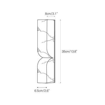 Rectangular Alabaster Wall Lamp – detail 3 — Dimension drawings 1