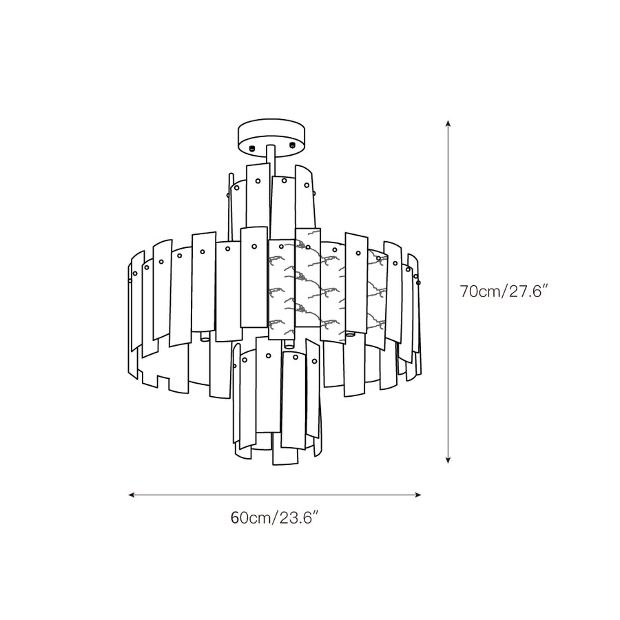 Regina Alabaster Chandelier – detail 3 — Dimension drawings 1